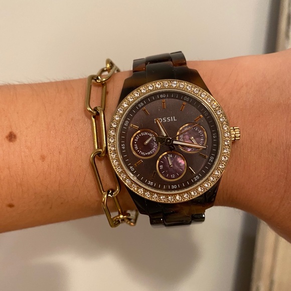 Fossil Tortoise Shell Watch - Picture 1 of 3